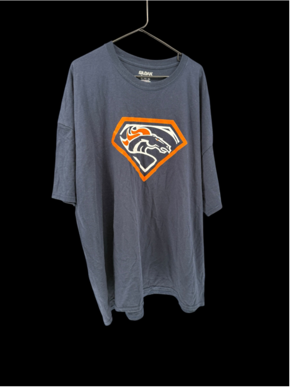 Men's Gildan Graphic Tee Shirt 4XL Grey Orange